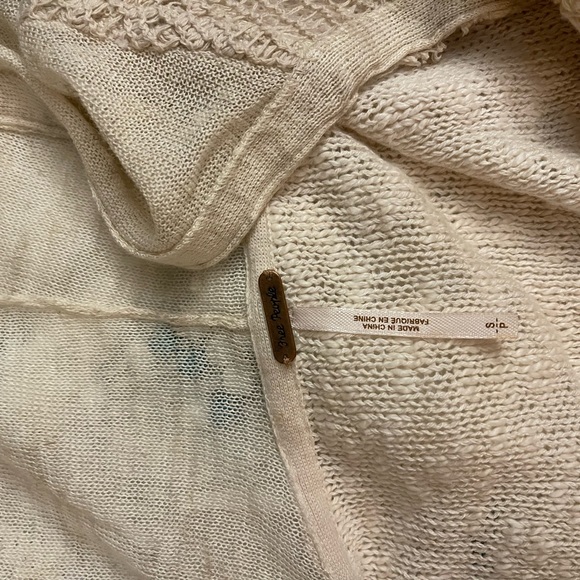 Free People Long Crochet / lace hooded sweater, cardigan, jacket Size S BNWOT - Picture 6 of 7